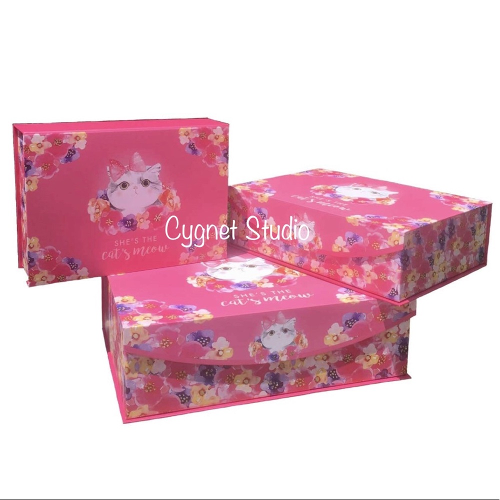 Lady Jayne Cat’s Meow Decorative Flip Top Nesting Storage Boxes, Set of 3  $FIRM